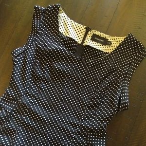 Retro skater dress black with white polka dots